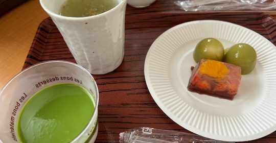 フルーツと抹茶のようかんを頂きました(^^)